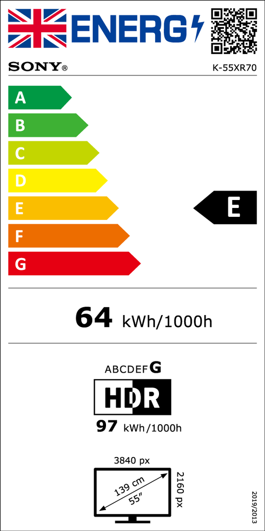 Sony K55XR70PU 55" BRAVIA 7 XR70P QLED (XR l Mini LED) 4K HDR Google TV