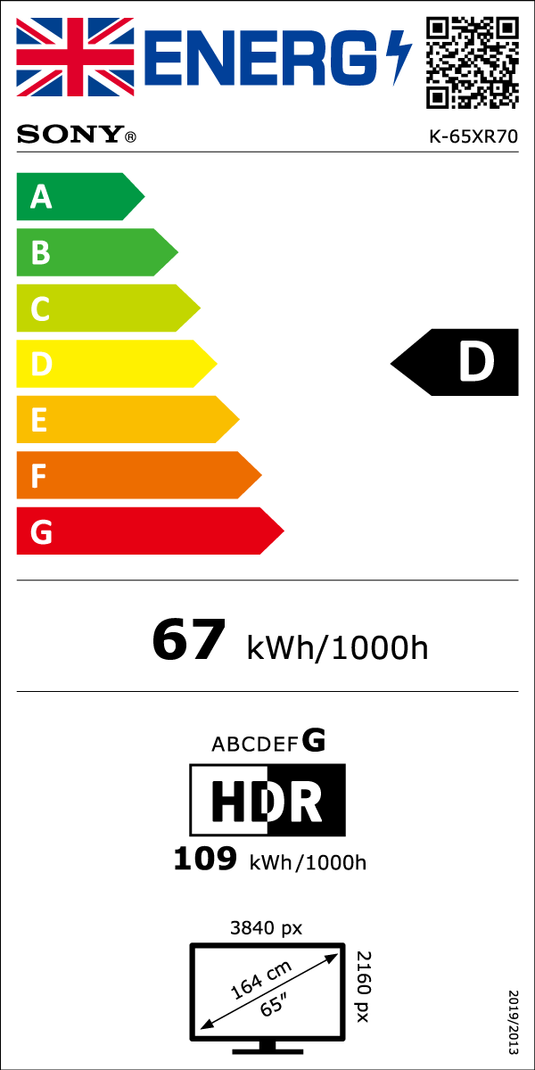 Sony K65XR70U 65" BRAVIA 7 XR70P QLED (XR l Mini LED) 4K HDR Google TV