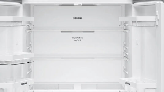 Siemens iQ300, French door bottom freezer, multi door, 183 x 90.5 cm, Brushed steel