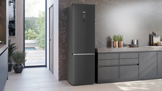 Siemens iQ500, Free-standing fridge-freezer, 203 x 60 cm, Brushed black steel