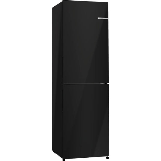 Bosch Series 2, Free-standing fridge-freezer with freezer at bottom, 182.4 x 55 cm, Black