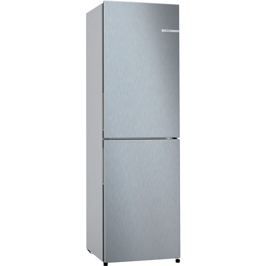 Bosch Series 2, Free-standing fridge-freezer with freezer at bottom, 182.4 x 55 cm, Stainless steel look