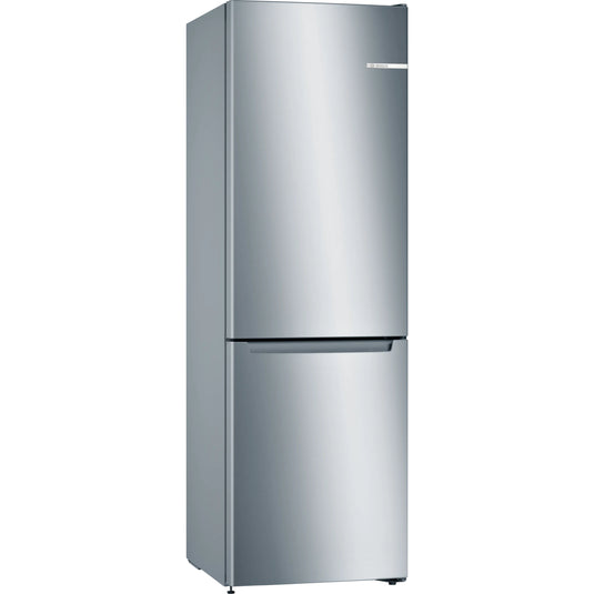 Bosch Series 2, Free-standing fridge-freezer with freezer at bottom, 176 x 60 cm, Stainless steel look