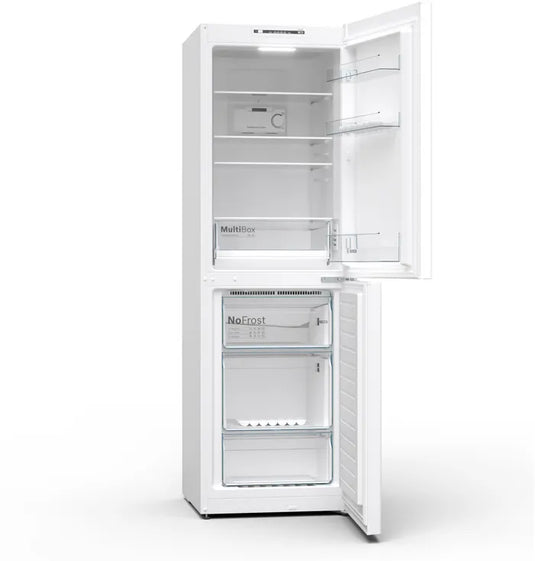 Bosch Series 2, Free-standing fridge-freezer with freezer at bottom, 186 x 60 cm, White