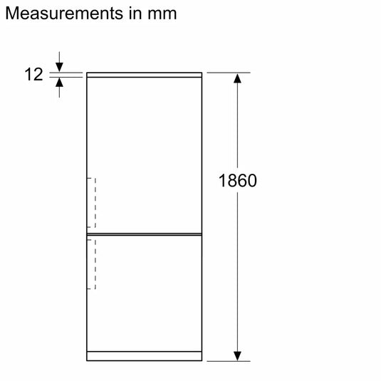 Bosch Series 4, Free-standing fridge-freezer with freezer at bottom, 186 x 60 cm, Stainless steel look