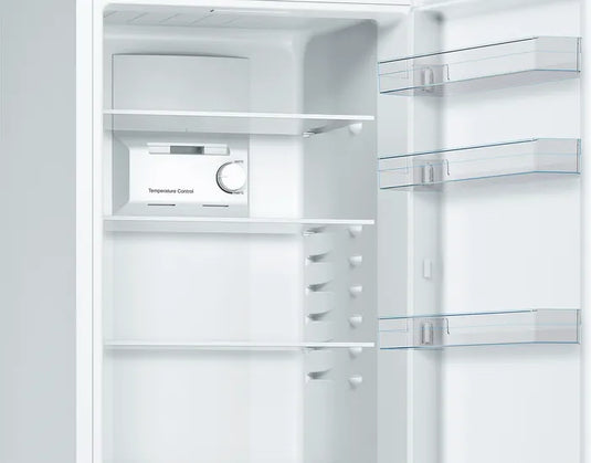 Bosch Series 2, Free-standing fridge-freezer with freezer at bottom, 186 x 60 cm, White