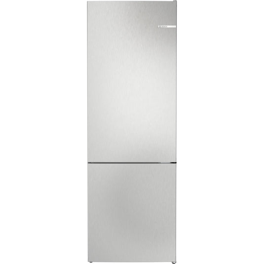 Bosch Series 4, Free-standing fridge-freezer with freezer at bottom, 203 x 70 cm, Stainless steel look