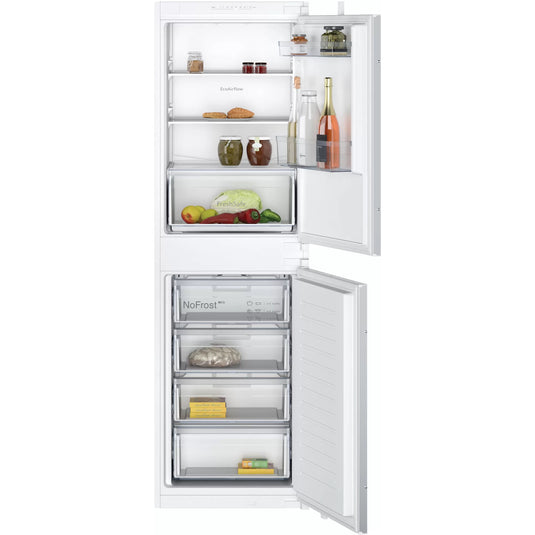 Neff N30, Built-in fridge-freezer with freezer at bottom, 177.2 x 54.1 cm, sliding hinge