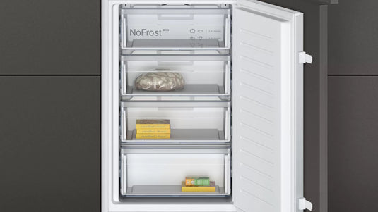 Neff N30, Built-in fridge-freezer with freezer at bottom, 177.2 x 54.1 cm, sliding hinge