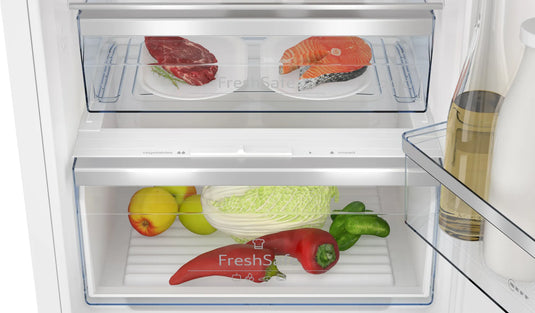 Neff N50, Built-in fridge-freezer with freezer at bottom, 193.5 x 55.8 cm, flat hinge