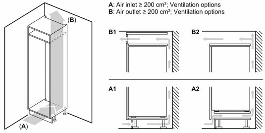 Siemens iQ100, Built-in fridge-freezer with freezer at bottom, 193.5 x 54.1 cm, sliding hinge