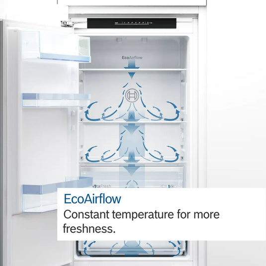 Bosch Series 2, Built-in fridge-freezer with freezer at bottom, 177.2 x 54.1 cm, flat hinge