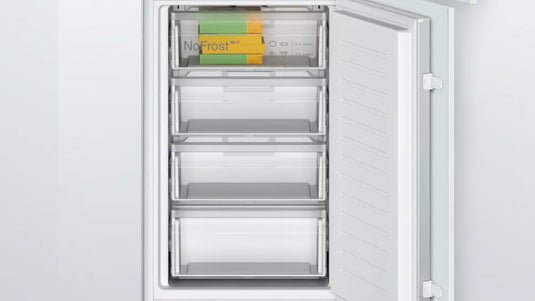 Bosch Series 2, Built-in fridge-freezer with freezer at bottom, 177.2 x 54.1 cm, sliding hinge