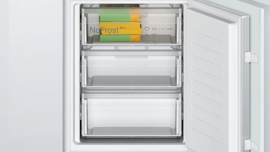 Bosch Series 2, Built-in fridge-freezer with freezer at bottom, 177.2 x 54.1 cm, sliding hinge