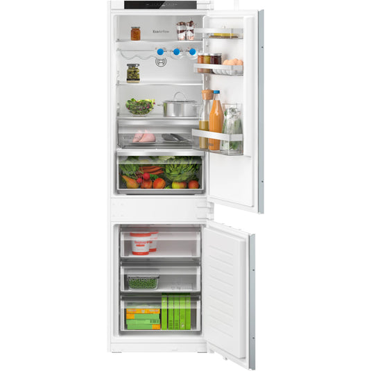 Bosch Series 4, Built-in fridge-freezer with freezer at bottom, 177.2 x 54.1 cm, sliding hinge