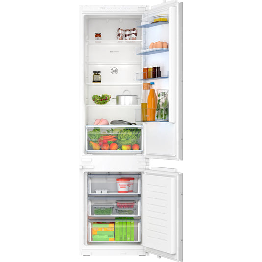 Bosch Series 2, Built-in fridge-freezer with freezer at bottom, 193.5 x 54.1 cm, sliding hinge