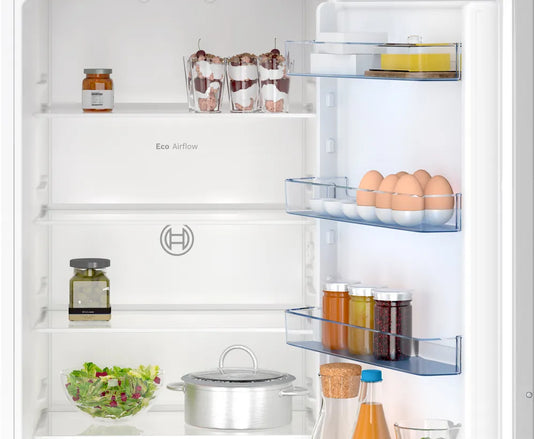 Bosch Series 2, Built-in fridge-freezer with freezer at bottom, 193.5 x 54.1 cm, sliding hinge