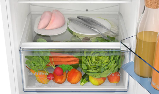 Bosch Series 2, Built-in fridge-freezer with freezer at bottom, 193.5 x 54.1 cm, sliding hinge