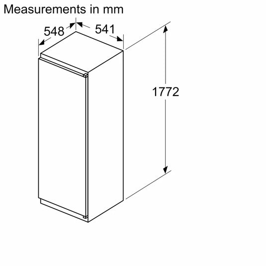 Bosch Series 2, Built-in fridge, 177.5 x 56 cm, sliding hinge