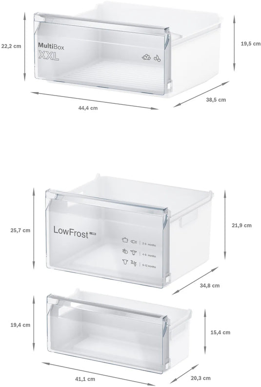 Bosch Series 2, Built-in fridge-freezer with freezer at bottom, 177.2 x 54.1 cm, sliding hinge