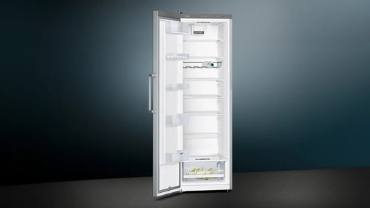 Siemens iQ300, Free-standing fridge, 186 x 60 cm, Brushed steel