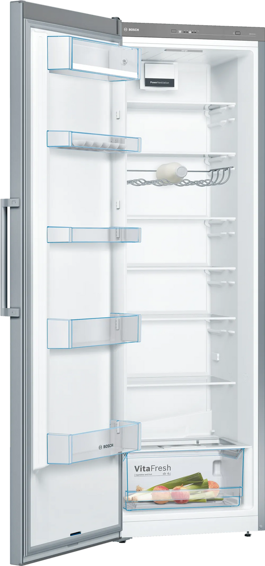 Bosch Series 4, Free-standing fridge, 186 x 60 cm, Inox-look