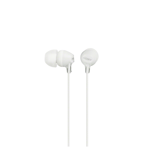 Sony MDR-EX15AP In-Ear Headphone with Smartphone Mic & Control, White