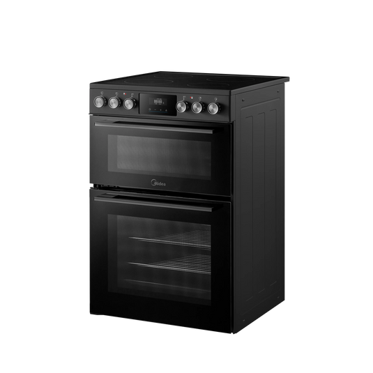 Midea MFO24EME4R118-BK 60cm Double Oven Cooker with Ceramic Hob - Black