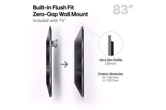 LG OLED83G54LW 83" OLED evo AI G5 4K Smart TV - Wall mount version