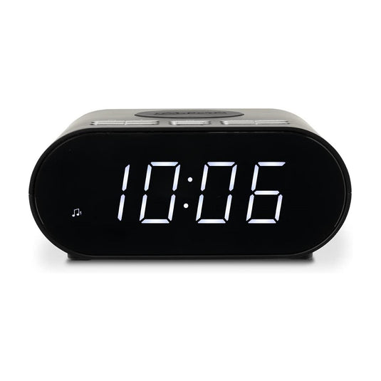 OPEN-BOX RENEWED - Roberts Ortus Charge FM Alarm Clock Radio with Wireless Phone Charger, Black