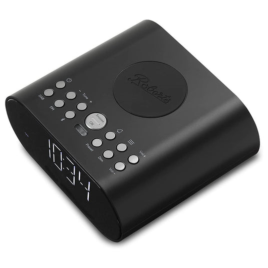 Roberts Ortus DAB Charge DAB/DAB+/FM Alarm Clock Radio with Wireless Phone Charger, Black