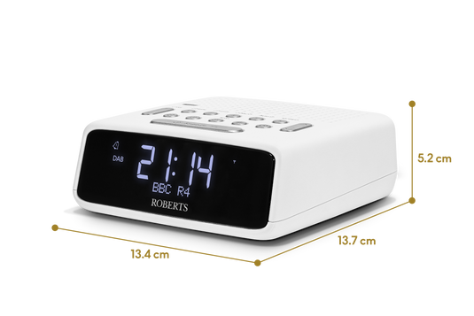 Roberts Ortus DAB DAB/DAB+/FM Bedside Alarm Clock, White