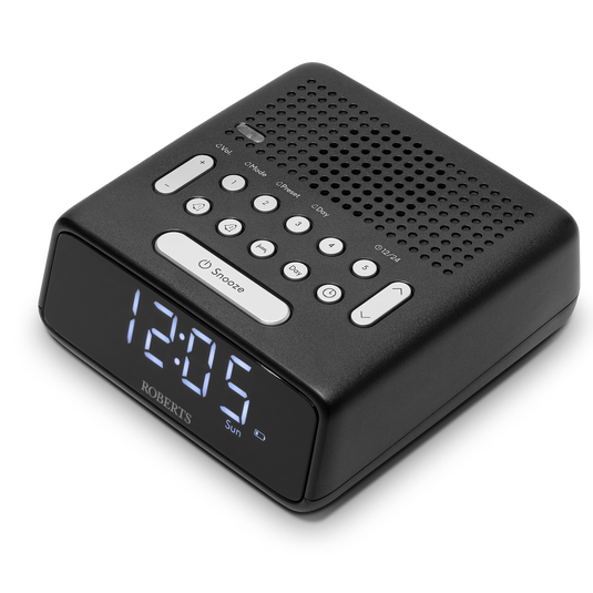 Roberts Ortus FM FM/MW Alarm Clock Radio, Black