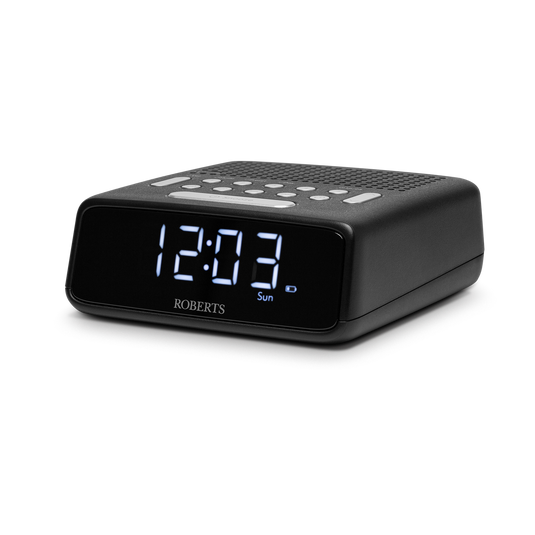 Roberts Ortus FM FM/MW Alarm Clock Radio, Black