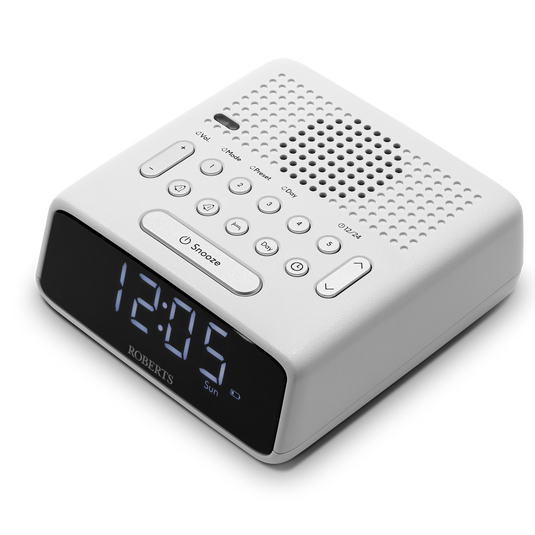 Roberts Ortus FM FM/MW Alarm Clock Radio, White