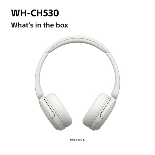 Sony WH-CH530 Wireless Bluetooth Headphones, White