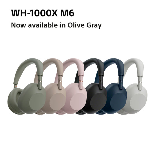Sony WH-1000XM6 Wireless Noise Cancelling Headphones, Olive Gray