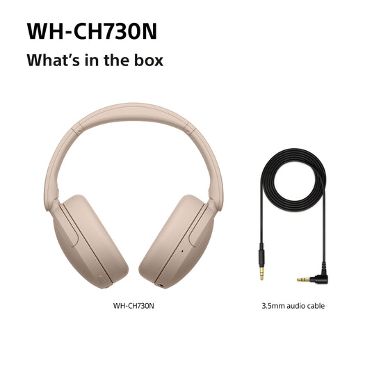 Sony WH-CH730N Wireless Noise Cancelling Headphones, Beige
