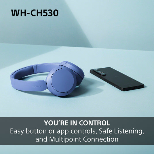 Sony WH-CH530 Wireless Bluetooth Headphones, Blue