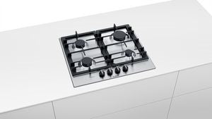 Bosch Series 6, Gas hob, 60 cm, Stainless steel