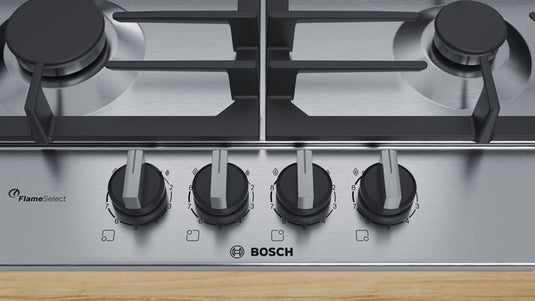 Bosch Series 6, Gas hob, 60 cm, Stainless steel