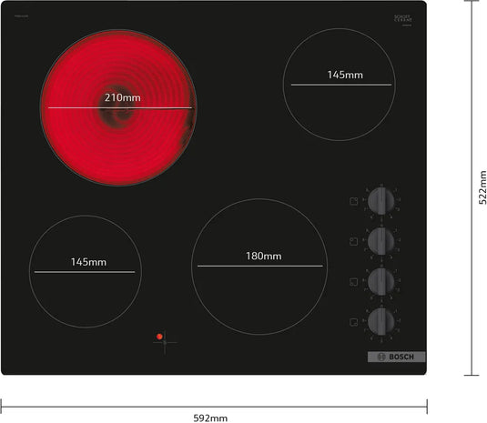 Bosch Series 2, Electric hob, 60 cm, Black