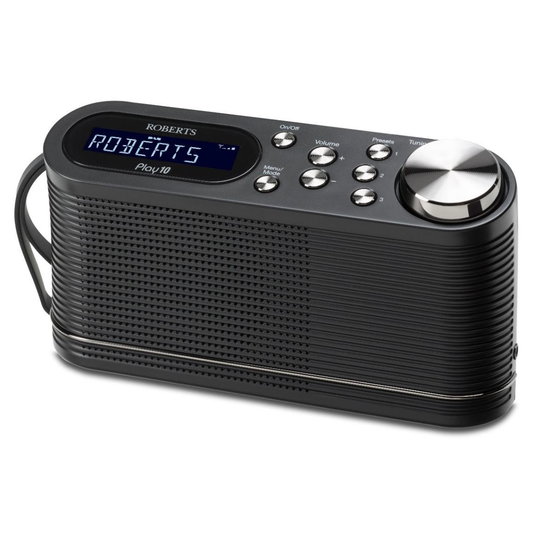 OPEN-BOX RENEWED - Roberts Play 10 DAB/ DAB+ / FM RDS Digital Portable Radio, Black