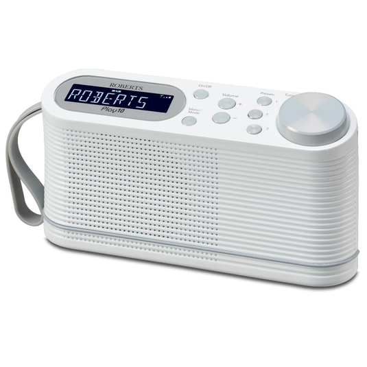 OPEN-BOX RENEWED - Roberts Play 10 DAB/ DAB+ / FM RDS Digital Portable Radio, White