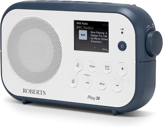 Roberts PLAY 30 DAB / DAB+ / FM RDS Digital Radio, White