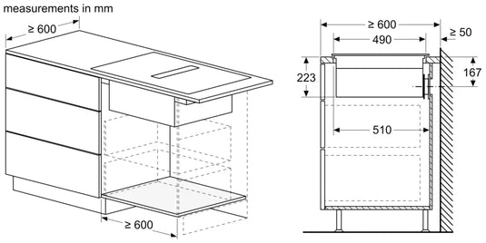 Bosch Series 4, Induction hob with integrated ventilation system, 60 cm