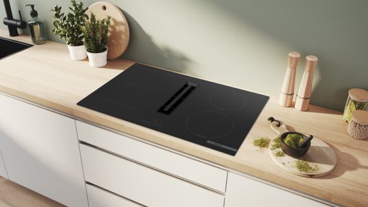 Bosch Series 4, Induction hob with integrated ventilation system, 80 cm, surface mount without frame