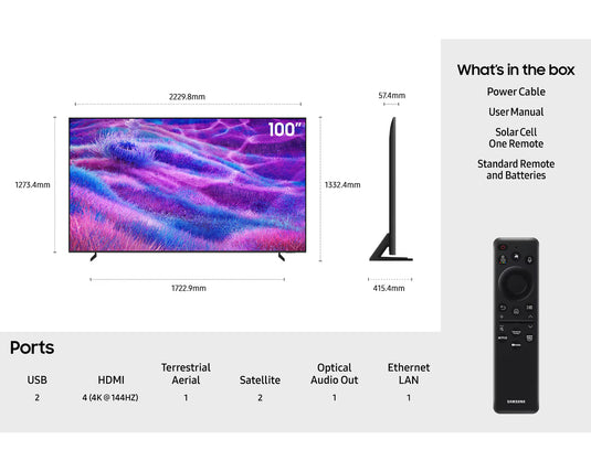 Samsung QE100QN80F 100" Neo QLED QN80F Mini LED HDR 4K Ultra HD Smart AI TV