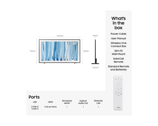 Samsung QE55LS03HW 55" The Frame Pro LS03HW 4K Vision AI Smart TV Art Mode & Wall Mount TV