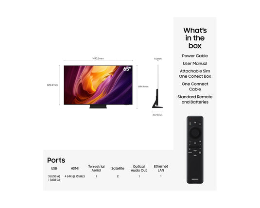 Samsung QE65S95H 65" OLED S95H 4K Vision AI Smart TV